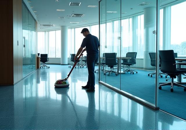 Limpieza profunda en oficinas modernas